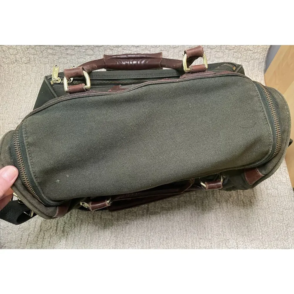 Orvis Bag Fly Fishing Water Resistant Lining Battenkill Olive Canvas Leather